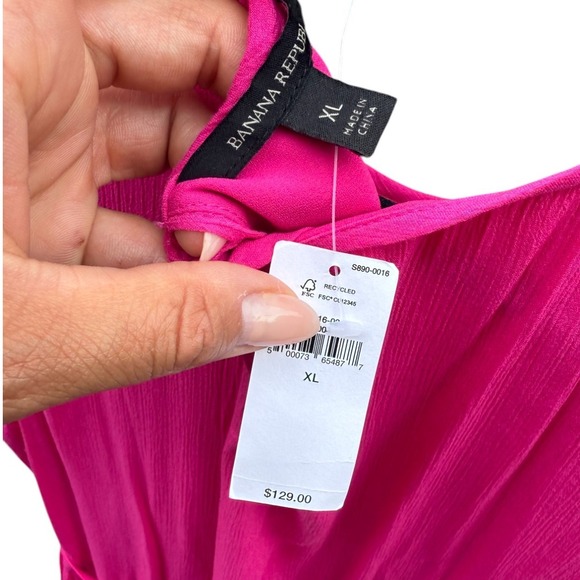 NWT Banana Republic Pink Sleeveless Dress Sz XL - Picture 3 of 5